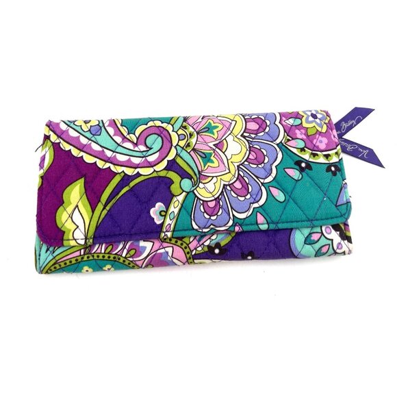 Vera Bradley Colorful Paisley Quilted Wallet Multiple Compartments & ID Slot - Picture 1 of 5